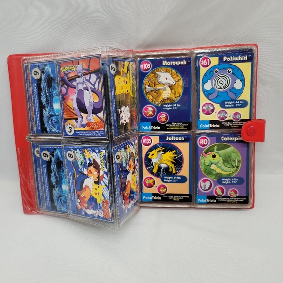 1999 Original Pokemon BurgerKing PokeTrivia Trading Cards + Pikachu Red Binder - Picture 7 of 11